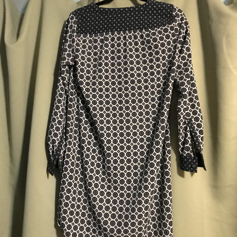 Loft navy blue printed dress - Picture 2 of 3